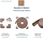 Roving Cove HeftyFit Edge Corner Protector Baby Proofing (Large 15ft Edge 4 Corners), Heavy-Duty, Soft NBR Rubber Foam, Furniture Fireplace Safety Bumper Guard, 3M Adhesive, Coffee Brown