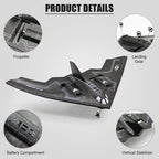 fisca RC Airplane Remote Control B-2 Spirit Stealth Bomber Plane, 2.4Ghz 2CH Foam Drone Ready to Fly Aircraft Toy for Kids and Adults