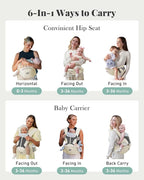 Baby Carrier, Baby Holder Carrier Newborn to Toddler - Ergonomic, Cozy and Breathable Baby Carrier with Hip seat for 7-50lbs