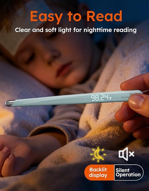 Thermometer for Adults and Kids, Medical-Grade Accurate Fast Reading Oral and Underarm Temperatures, Rechargeable Digital Thermometers with LED Display