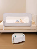 BABELIO Bed Rail for Toddlers, 59" Wide Swing Down & Adjustable Height Toddler Bed Rails for Kids/Elderly/Adults, Baby Side Railing for Twin/Full/Queen/King Size