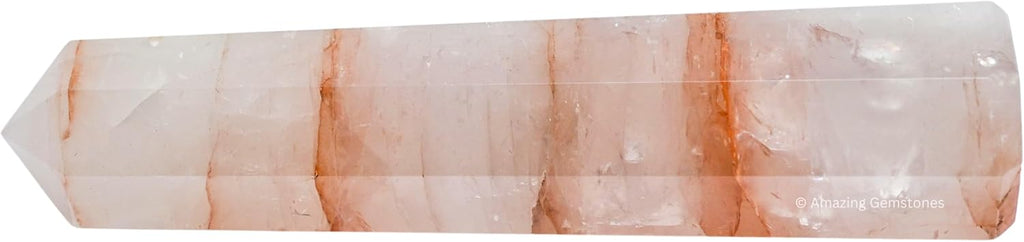 Amazing Gemstone Red Hematoid Quartz Crystal Towers - Natural Healing Crystal Point Obelisk for Reiki Healing and Crystal Grid (3 Inch)