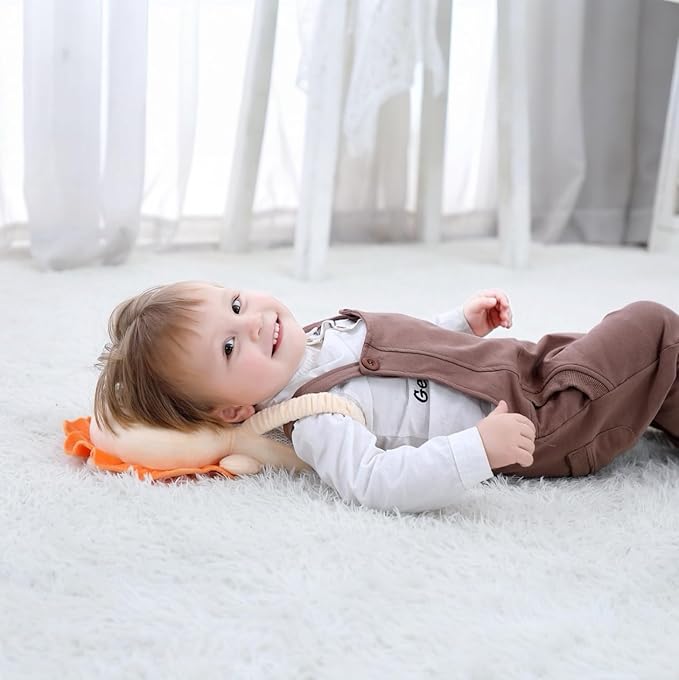 PandaEar Baby Head Protection Backpack, Toddler Walking Head Protector, Adjustable Head Protector Pad Safety Cushion (Orange)