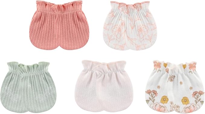 Baby Hat and Mittens Set Cotton Newborn Baby Hats Caps for Boys and Girls, 0-6 Months