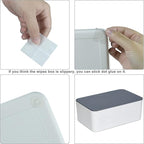 Diaper Wipes Dispenser, Tissue Storage Box Case, Wet Wipe Dispenser Holder with Lid for Home, Office, Cars (Gray-White)