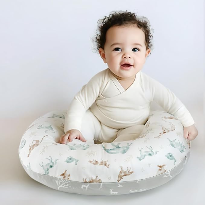 GRSSDER Nursing Pillow Cover Stretchy Minky Removable Nursing Covers for Breastfeeding Pillows, Ultra Soft Comfortable Slipcover for Boy and Girls, Stylish Pretty Animals