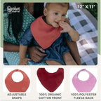 Parker Baby Muslin Bandana Drool Bibs | 100% Soft Muslin Cotton, Absorbent & Adjustable | Stylish Teething & Drooling Bibs