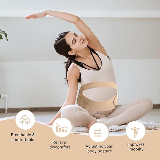 Maternity Belly Band for Pregnant Women, Maternity Belt, Pregnancy Belly Support Band for Abdomen,Breathable and Adjustable Belly Brace, Relieve Waist and Back Pain (XXL)