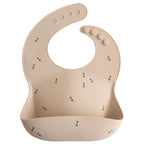 mushie Silicone Baby Bib | Adjustable Fit Waterproof Bibs (Bees)