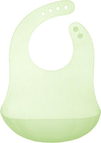 Olababy Fold N Go Silicone Baby Bib w Travel Case | Lightweight Design Eases Pressure Bruising for Infants & Toddlers