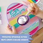 The Eggmazing Egg Decorator Easter Egg Decorator Kit - Arts and Crafts Set - Includes Egg Decorating Spinner and 8 Colorful Quick Drying Non Toxic Markers (Purple) - Packaging May Vary