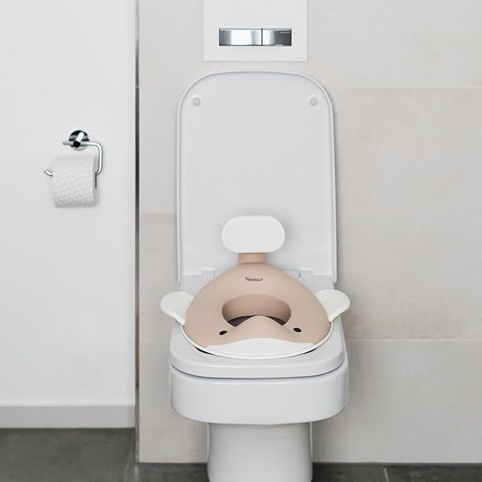 Kindsgut Potty Training Seat in whale design, designed in Germany, suitable for all toilet shapes non-slip toilet seat, Sand