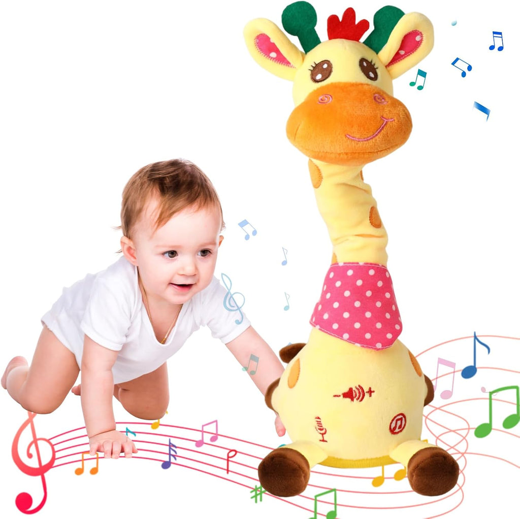 Dancing Giraffe Musical Toys Recording and Repeating Plush Baby Toys 6 to 12 Months Toys, Singing Talking Giraffe Baby Developmental Toy,Valentines Day Decor/Gift for Friend