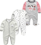 Kiddiezoom Baby and Toddler Boys'Snug Fit Footed One-Piece Romper Jumpsuit Cotton Cotton Footed Outfit