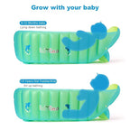Inflatable Baby Bathtub, Boysea Toddler Bath Tub with Anti-Sliding Saddle Horn Helps Infants to Toddler Tub, Portable Travel Shower Basin with Air Pump, Back Support (Green)