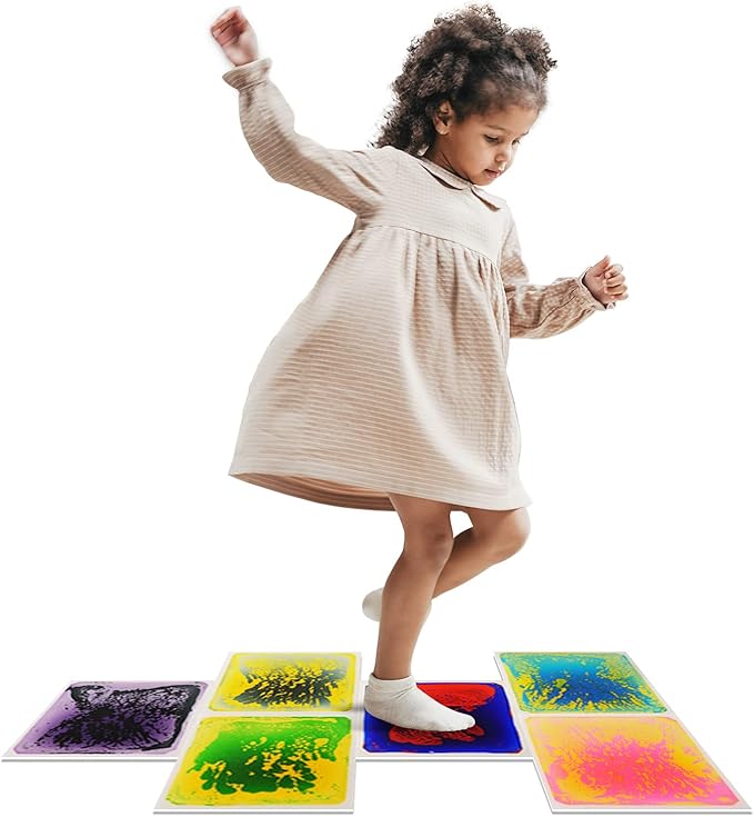 Art3d Liquid Fusion Activity Play Mat for Kids, Pack of 9 Tiles 12" X 12", Multi-Color