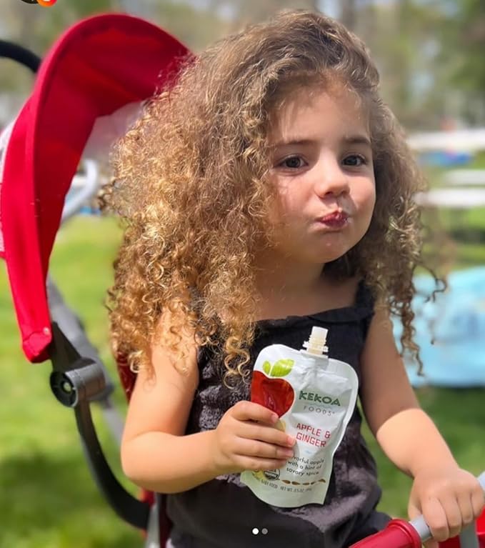 Kekoa Foods 100% USDA Certified-Organic Vegetarian Baby Food Puree Starter Packs: Gluten-Free, Vegan 3.5 oz Squeeze Pouches (12 Pack) | Apple Ginger, Squash & Kale w/Turmeric | High Fiber & Vitamins