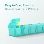 BUG HULL Weekly Pill Organizer Large 2 Packs, Extra Large Travel Pill Organizers, Pill Box 7 Day, Travel Pill Case, Medicine Pill Organizer for Vitamins, Supplements and Medications (Black+White)