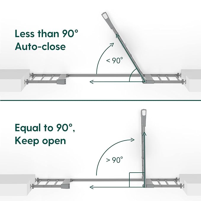 BABELIO 36 Inch Tall Metal Baby Gate, 29-48" Auto Close Pressure Mounted Dog Gate, Gray