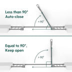 BABELIO 36 Inch Tall Metal Baby Gate, 29-48" Auto Close Pressure Mounted Dog Gate, Gray