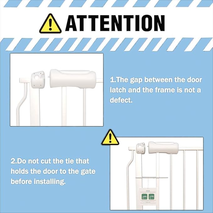 ALLAIBB Extra Wide Pressure Mount Baby Gate Auto Close White Metal Child Dog Pet Safety Gates with Walk Through for Stairs,Doorways,Kitchen and Living Room(66.93-71.65"/170-182cm)