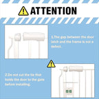 ALLAIBB Extra Wide Pressure Mount Baby Gate Auto Close White Metal Child Dog Pet Safety Gates with Walk Through for Stairs,Doorways,Kitchen and Living Room(52.76-57.48"/134-146cm)