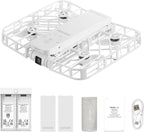 X1 Drone with Camera, Self-Flying Camera Drone with Follow Me Mode, Foldable Mini Drone with HDR Video Capture, Palm Takeoff, Intelligent Flight Paths, Hands-Free Control White (Combo Plus)