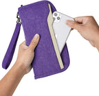 ZOPPEN Passport Holder Family RFID Passport Wallet, Passport Holder Women/Men, Travel Wallet Documents Organizer Zipper Case with Removable Wristlet Strap, Travel Essentials for Flying