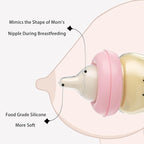 YOHKOH PPSU Baby Bottle Wide Neck, Newborn Anti-Colic Baby Bottle with Natural Response Nipple, Streamlined Body, Easy to Clean (8.8oz (Pack of 4), Red)