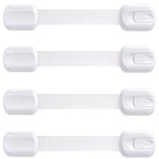 Booboo® (4 Pack) Child Proof Refrigerator Lock Fridge Door Locks | Baby Proof Your Cabinet Drawers, Dishwasher, Garbage Trash Can & Cupboards with 3M Adhesive Locks| Easy Installation No Tools Needed