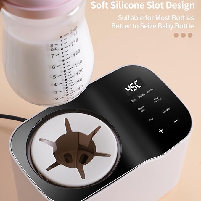 Baby Bottle Warmer, Waterless Bottle Warmer with Shake Function, Fast Milk Warmer for Breastmilk, Portable Bottle Warmer Baby Food Heater & Defroster Warmer for Home (Champagne)
