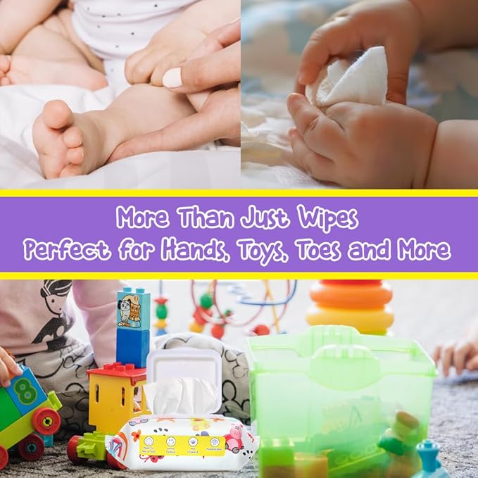 HAPPY BUM - 90 Count Baby Wipes, Unscented, 7.4 x 7.2 Inch, Moist and Refreshing, Multi-Purpose Use, Ideal for Travel (3 Packs of 30)