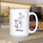 Customized Name Cat Lover Ceramic Mug Gift For Cat Mom/Dad/Family/Friends, Personalized Cats Coffee Mug 11 15Oz, Cute Cats White Accent Cup Gift For Birthday Christmas Thanksgiving, Animal Teacup