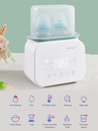 MOMYEASY Bottle Warmer, Fast Baby Bottle Warmer for Breastmilk Formula, 7-in-1 Food Heater&Breast Milk Defrost with LCD Display, Baby Formula Warmer for All Bottles with 24H Temperature Control