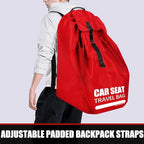 Car Seat Travel Bag for Airplane, Large Car Seat Bags for Air Travel with Comfort Padded Straps, Gate Check Storage Bag/Backpack for Carseat Airport, Carseat Cover Travel - Baby Travel Essential