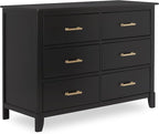 Dream On Me Cleo Double Dresser in Black W Gold