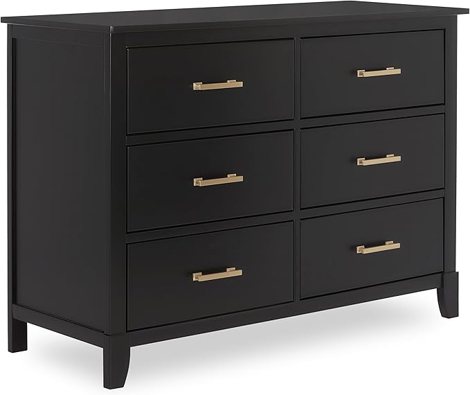 Dream On Me Cleo Double Dresser in Black W Gold