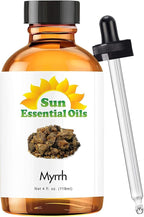 Sun Essential Oils - 4 oz Myhrr Essential Oil for Diffuser, Skin, Face, Hair & Aromatherapy Massage, Fragrance for Candle, Soap, Lotion & Shampoo Making at Home