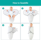 Biloban Baby Swaddles 0-3 Months for Boy Girls, Warm Quilted Baby Swaddle, Newborn Swaddle, Adjustable Swaddle Blanket, Lovely White Stars, 1 Pack