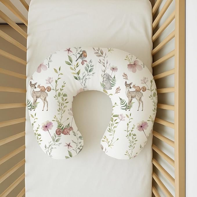 Nursing Pillow Covers 2 Pack, Breastfeeding Pillow Slipcovers Soft and Stretchy, Nursing Covers for Baby Girls Boys Newborn