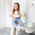 Kindsgut Potty Training Seat in whale design, designed in Germany, suitable for all toilet shapes non-slip toilet seat, Pigeon Blue