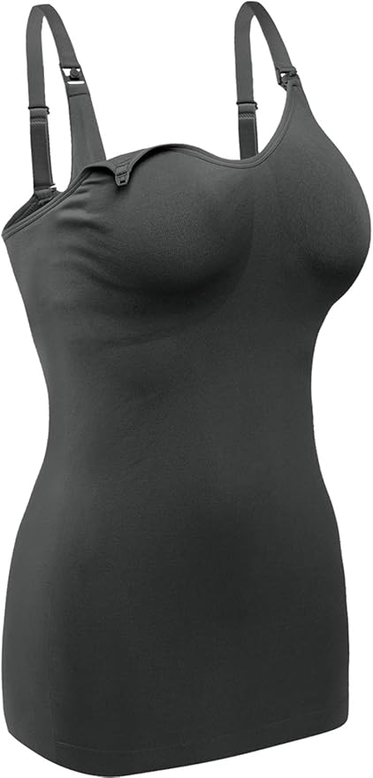 Women's Maternity Nursing Tank Tops with Built in Bra for Breastfeeding Camisoles Shirt 4Pack