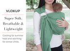 Ring Sling Baby Carrier, Soft Linen Cotton Baby Sling Carrier Newborn to Toddler, Baby Wrap Carrier for Plus Size Parents, Perfect Shower Gift, Lightly Padded Adjustable Nursing Cover Green