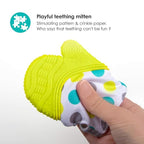 Bblüv - Glüv - Original Silicone Baby Teething Mitten with Opposable Thumb, Self Soothing Teether Toy, Includes a Storage Bag (Aqua)