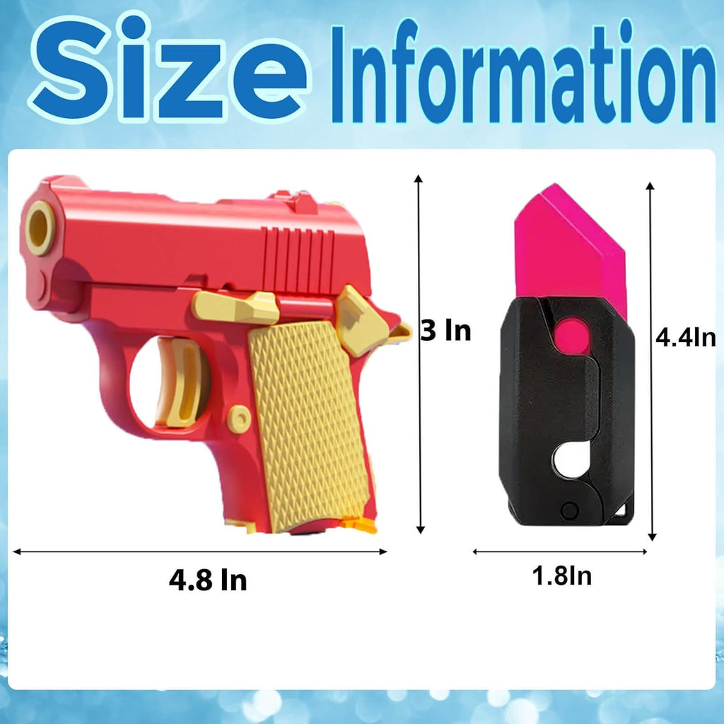 Fidget Toys Pistol, 3D Gravity Mini 1911 Fidget Pistol Toys,Fidget Sensory Toys,Stress Relief for Adults, Suitable for Relieving ADHD, Anxiety, Best Gift for Adults and Kids(Knife and Red Pistol)
