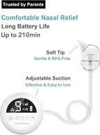 Koalababy Electric Nasal Aspirator for Baby – Hospital-Grade Nose Suction, 9 Suction Levels, Baby Nose Sucker, Nasal Cleaner, Night Light & Music, Soft Silicone Tips, Travel Bag