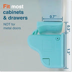 Roving Cove Ergonomic Magnetic Cabinet Baby Locks 4-pk, Child Proof Drawer Cupboard Latches, Adhesive, Easy Install with Starter Tape System, 4 Locks 2 Ring Keys