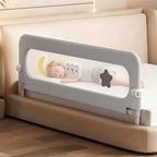 U Type Toddler Bed Rail Guard, Foldable Bed Rails for Toddlers, Adjustable, Safety, Convenient, Guard Rail with Twin, Full, Queen& King Size (Grey Cartoon, 59inch)