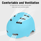 Skateboard Bike Helmet for Adults Women Men Youth Kids (2-3-5-8-14+ Years Boys Girls) - Lightweight Multi-Sport Adjustable Helmets for Bicycle Skateboard Scooter Skate Cycling