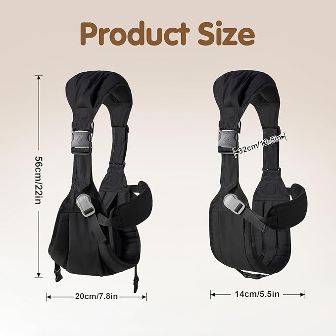 Baby Sling Carrier,Toddler Carrier, 2025 New Baby Sling with Waist Harness,Portable and Lightweight Sling,Non-Slip Hip Seat Carrying 25-60lbs(Black)